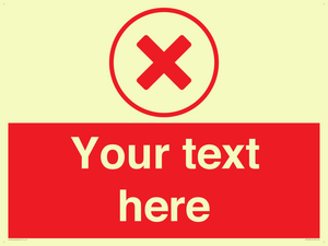 Custom red background, red cross in circle sign